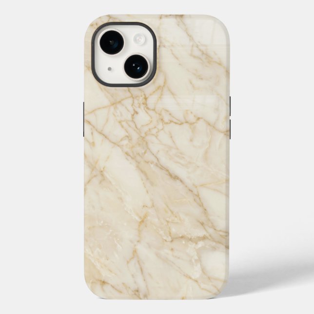 Elegant Cream and Gold Marble iPhone Case (Back)