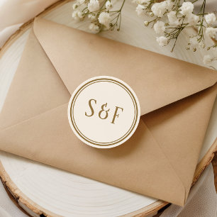 Elegant Cream and Gold Monogram Envelope Seal