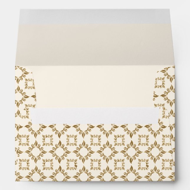 Elegant Cream and Gold Pattern Envelope (Back (Bottom))