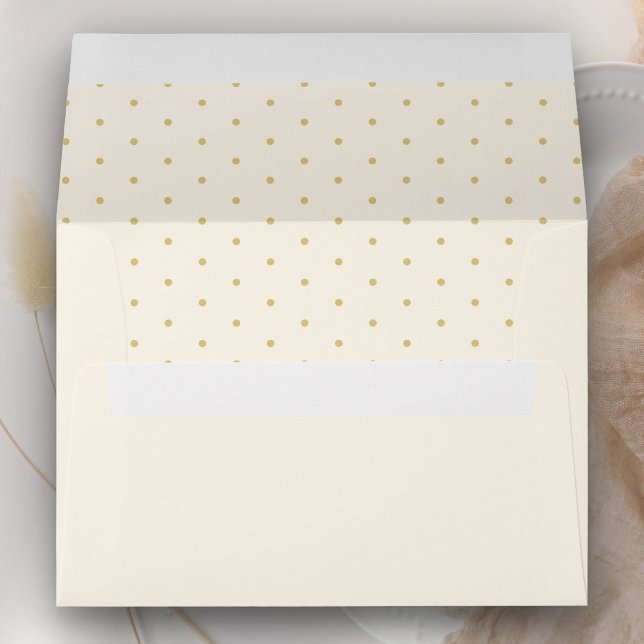 Elegant Cream and Gold Polka Dots Envelope (Creator Uploaded)