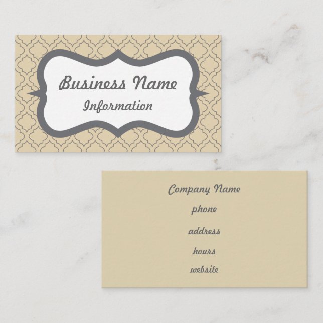 Elegant Cream and Grey Business Card (Front/Back)