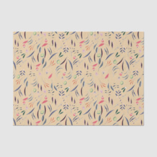 Elegant Cream Beige FLORAL DECOUPAGE Tissue Paper