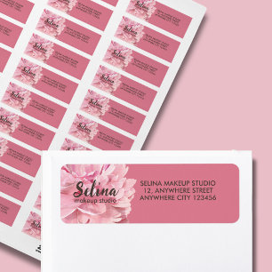 Elegant Cream Blush Pink Floral Makeup Studio