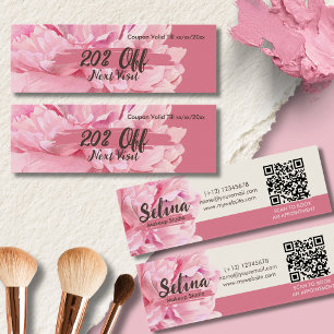 Elegant Cream Blush Pink Floral Makeup Studio