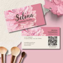 Elegant Cream Blush Pink Floral Makeup Studio