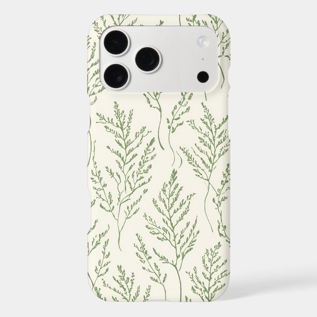 Elegant Cream Botanical Branches Floral Phone Case (Back)