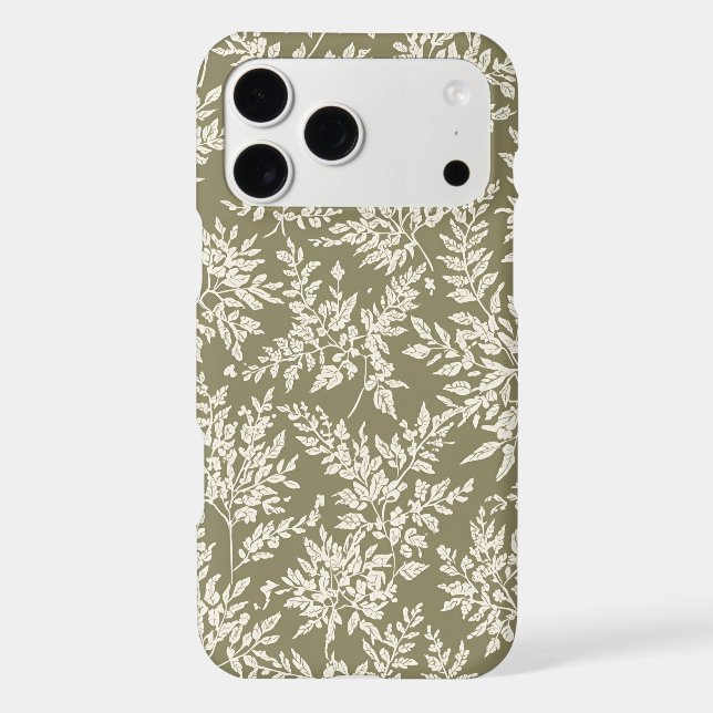 Elegant Cream Botanical Branches Floral Phone Case (Back)