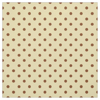 Elegant Cream Brown Spotty Polka Dot Pattern Fabric