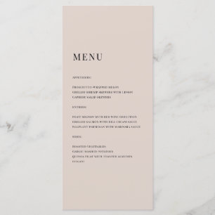 Elegant Cream Coloured Monogram Wedding Menu