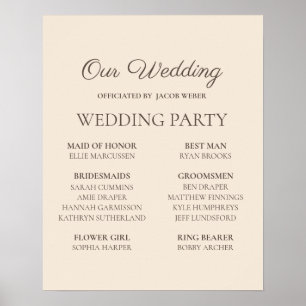 Elegant Cream-Coloured Wedding Party Poster