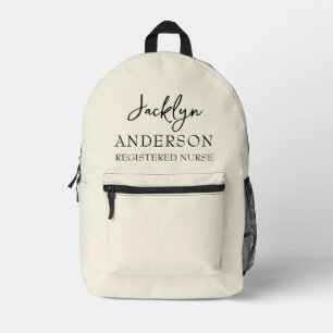 Elegant Cream Custom Nurse Printed Backpack