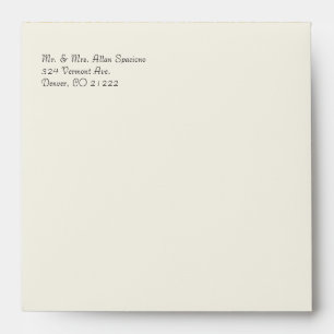 Elegant Cream Damask Wedding Envelope
