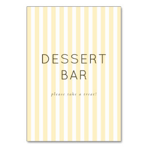 Elegant Cream Dessert Bar Sign Table Number