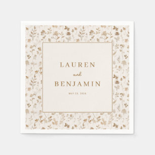 Elegant Cream Floral Napkin