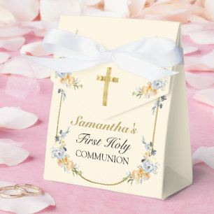 Elegant Cream Girls Floral 1st Holy Communion  Favour Box