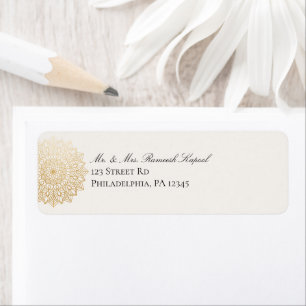 Elegant Cream Gold Mandala Return Address Labels 