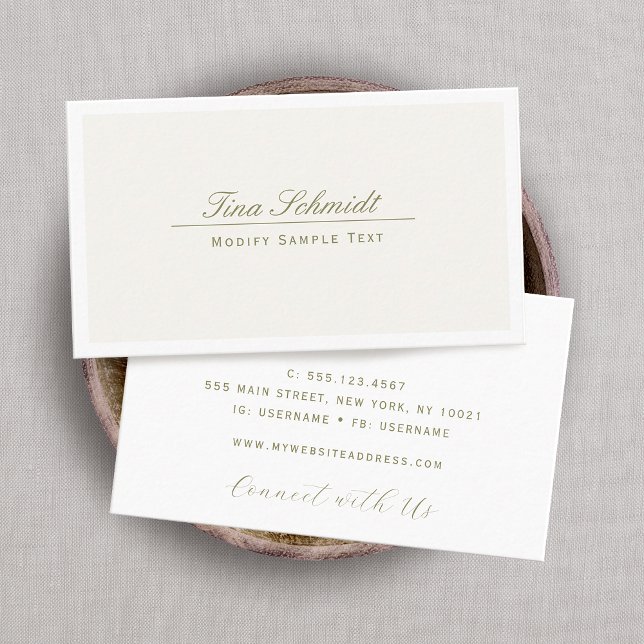 Elegant Cream, Ivory White  Business Card (Creator Uploaded)