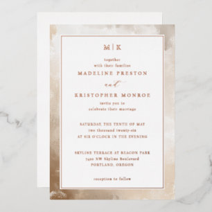 Elegant Cream Marbled Wedding Invitation