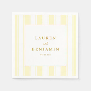 Elegant Cream Minimalist Stripes Napkin