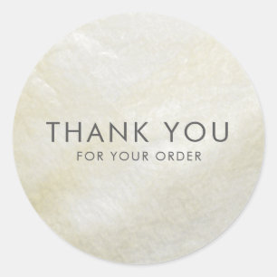 Elegant Cream Mother of Pearl Thank You Classic Round Sticker