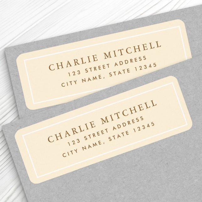 Elegant cream off white return address (Creator Uploaded)