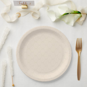 Elegant cream pattern in art deco style. paper plate