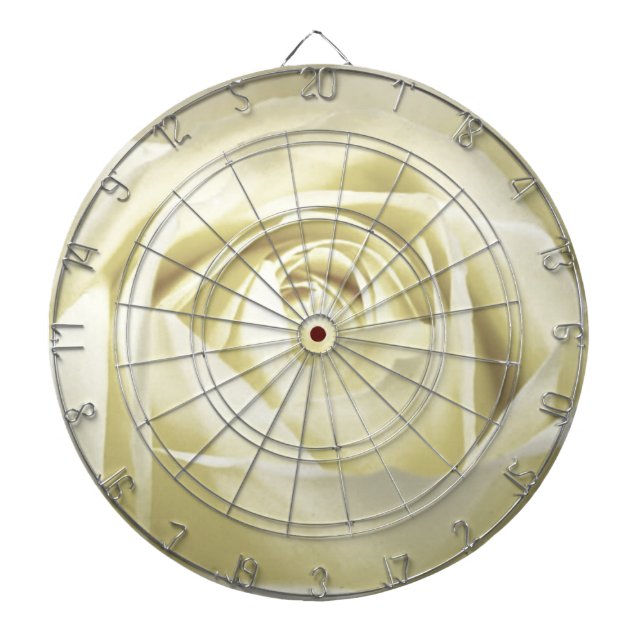 Elegant Cream Rose Dartboard (Front)