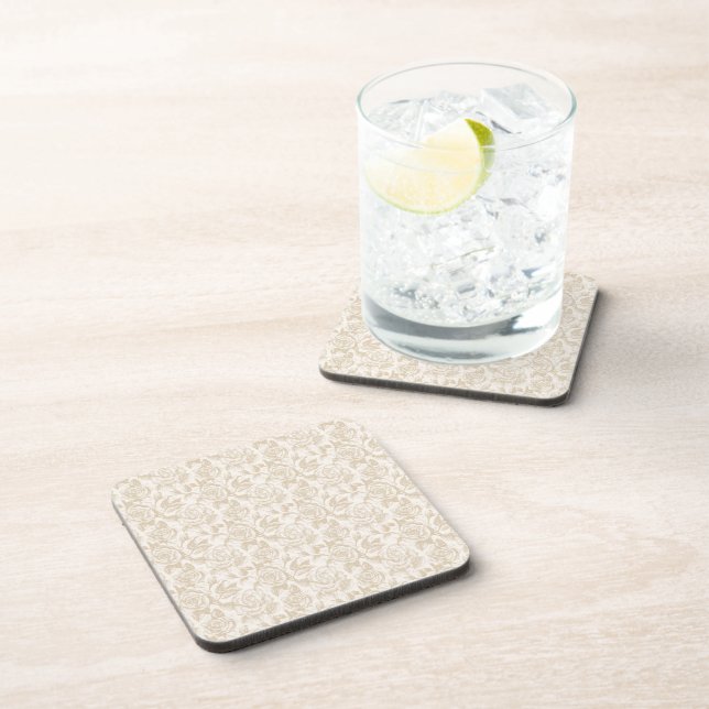 Elegant Cream Rose Floral Coaster (Right Side)