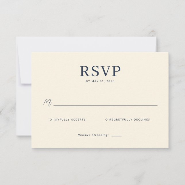 Elegant Cream RSVP Card (Front)
