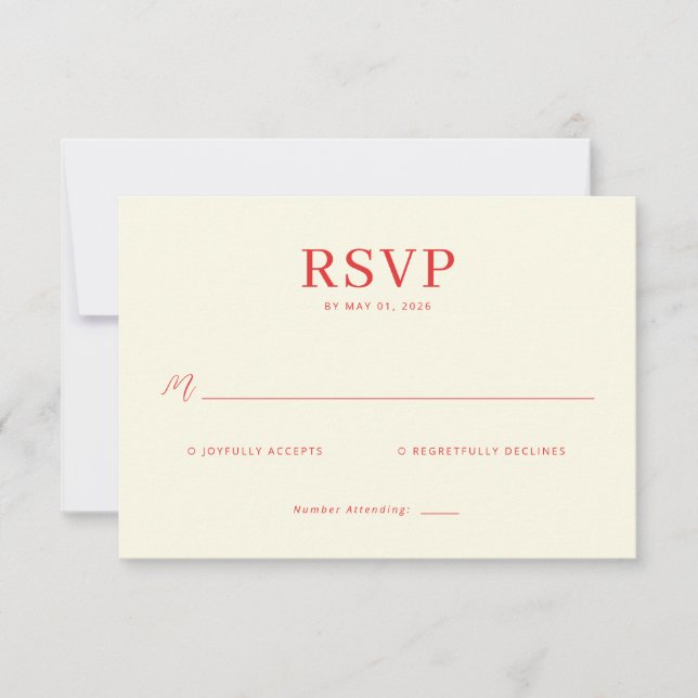 Elegant Cream RSVP Card (Front)