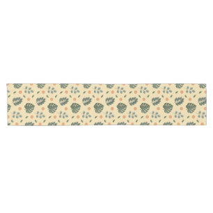 Elegant Cream Sage Green Botanical Short Table Runner