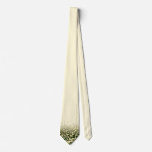 Elegant Cream & Sage Green Meadow Wildflower Tie