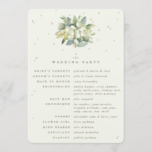 Elegant Cream Snowberry+Eucalyptus Bouquet Wedding Programme