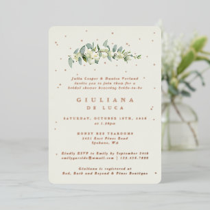 Elegant Cream Snowberry+Eucalyptus Bridal Shower