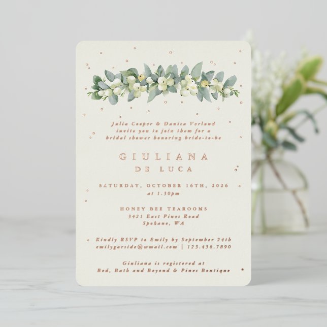 Elegant Cream Snowberry+Eucalyptus Bridal Shower (Standing Front)