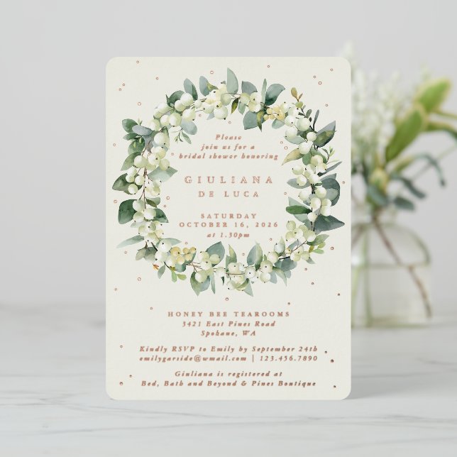 Elegant Cream Snowberry+Eucalyptus Bridal Shower (Standing Front)