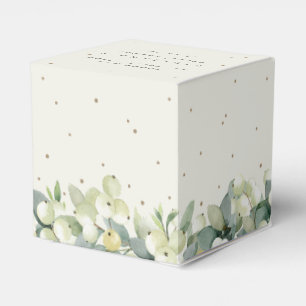 Elegant Cream Snowberry+Eucalyptus Bridal Shower Favour Box