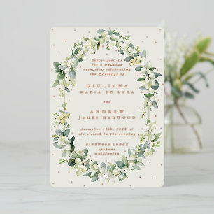 Elegant Cream Snowberry+Eucalyptus Reception Only 