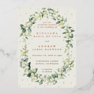 Elegant Cream Snowberry+Eucalyptus Wedding