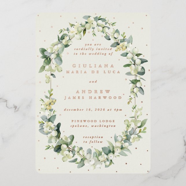 Elegant Cream Snowberry+Eucalyptus Wedding (Front)