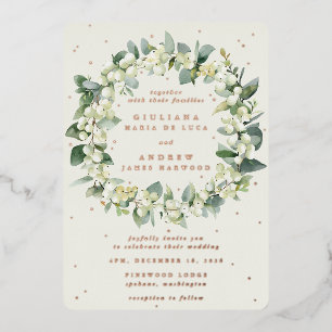 Elegant Cream Snowberry+Eucalyptus Wreath Wedding