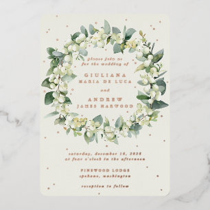 Elegant Cream Snowberry+Eucalyptus Wreath Wedding