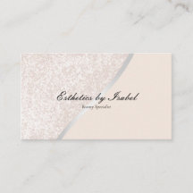 Elegant Cream Sparkle Aesthetician Business Card