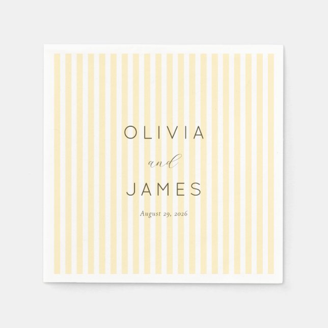 Elegant Cream Stripes Napkin (Front)
