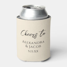 Elegant Cream Wedding Can Coolers