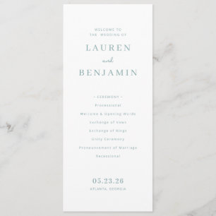 Elegant Cream Wedding Ceremony Programme