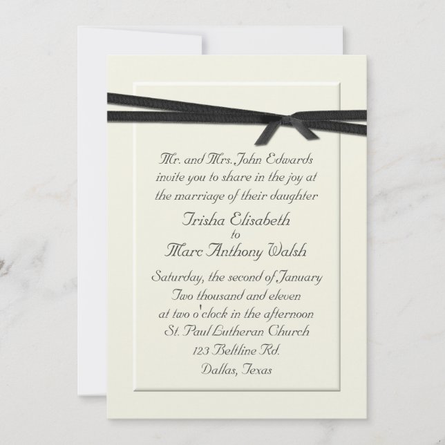 Elegant Cream Wedding Invitation (Front)