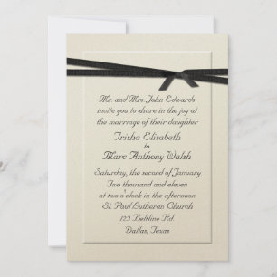 Elegant Cream Wedding Invitation