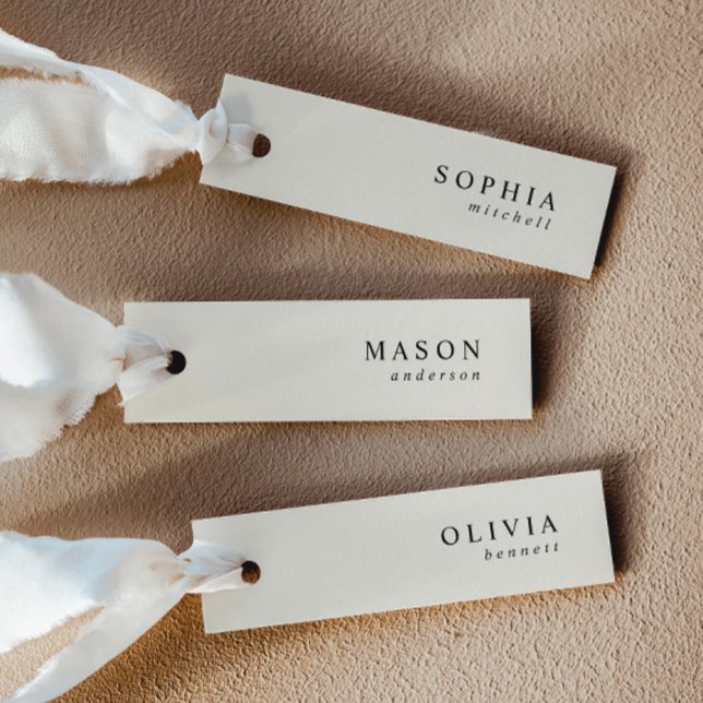 Elegant Cream Wedding Name Place Cards (Creator Uploaded)