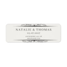 Elegant Cream Wedding Return Address Card